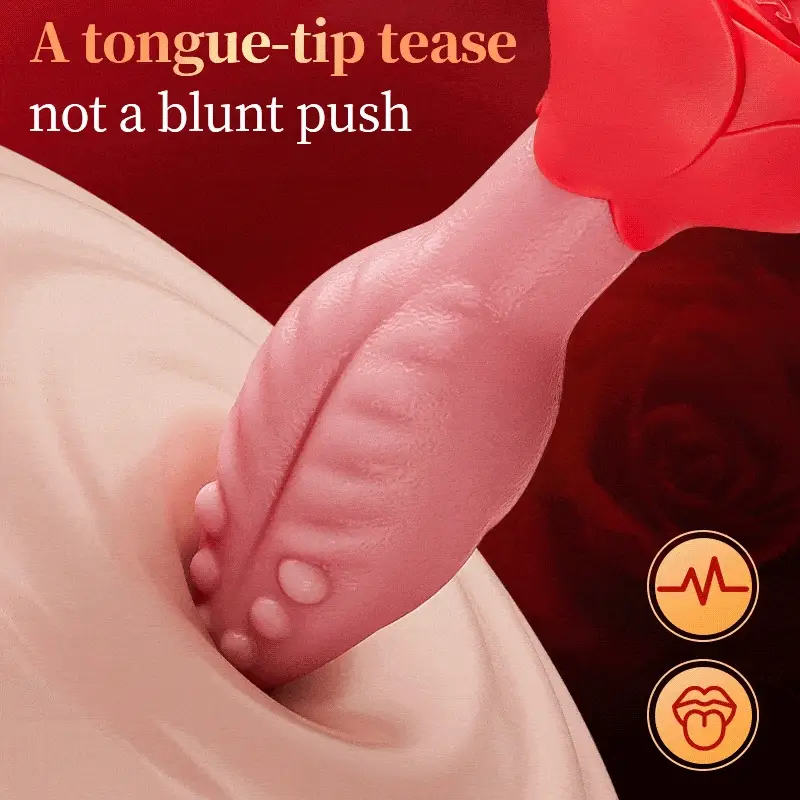 ZazaVibe™ Tongue-Shaped 360° Rotating Anal Plug with Rose Base for Women & Men, image 2