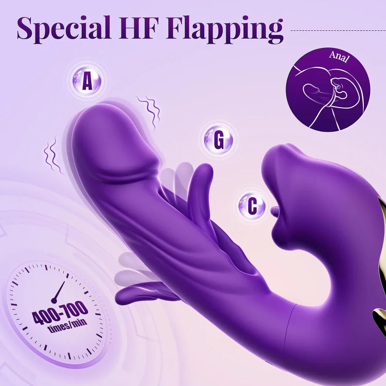 ZazaVibe™ Savannah – Biting Mouth Tongue Clitoral Stimulator Tapping Rabbit Vibrator With 7 Flapping & Vibrating & Licking, image 10