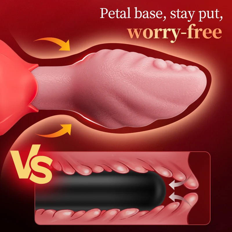 ZazaVibe™ Tongue-Shaped 360° Rotating Anal Plug with Rose Base for Women & Men, image 4