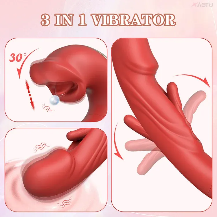ZazaVibe™ Savannah – Biting Mouth Tongue Clitoral Stimulator Tapping Rabbit Vibrator With 7 Flapping & Vibrating & Licking, image 4