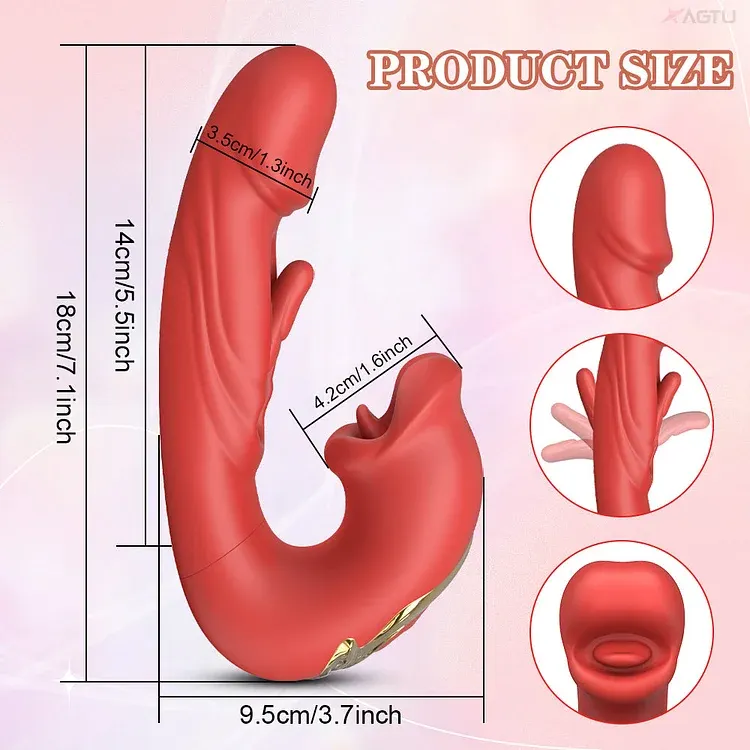 ZazaVibe™ Savannah – Biting Mouth Tongue Clitoral Stimulator Tapping Rabbit Vibrator With 7 Flapping & Vibrating & Licking, image 7