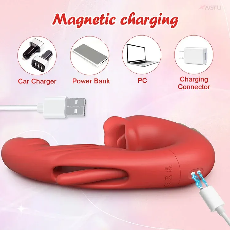 ZazaVibe™ Savannah – Biting Mouth Tongue Clitoral Stimulator Tapping Rabbit Vibrator With 7 Flapping & Vibrating & Licking, image 5